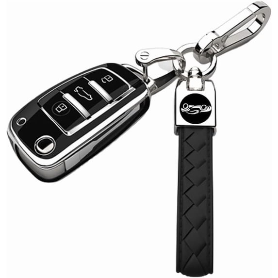 Key Fob Cover Compatible with Fit for Audi A3 A4 A6 RS3 S1 S3 Q3 Q5 Q7 TT, Keychain, Soft TPU, 360 Protection, Key Case, Remote Key Holder, Keychain Case Holder Protector,Black