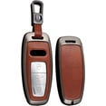 thumbnail image 1 of Key Fob Cover Compatible with Fit for Audi A3 A6 A8 E-Tron S3 RS6 RS7 SQ7 SQ8, Metal Key Case, Leather Key Fob Protector, Keychain Case Holder Protector, 1 of 7