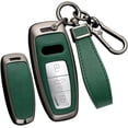 thumbnail image 1 of Key Fob Cover Compatible with Fit for Audi A3 A6 A8 E-Tron S3 RS6 RS7 SQ7 SQ8, Metal Key Case, Leather Key Fob Protector, Keychain Case Holder Protector, 1 of 7