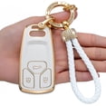 thumbnail image 1 of Key Fob Cover Compatible with Fit for Audi A4 Q7 Q5 TT A3 A6 SQ5 SQ7 R8 S5 Smart Key Premium Soft TPU Anti-dust Full Protection Keychain Case Holder Protector, 1 of 6