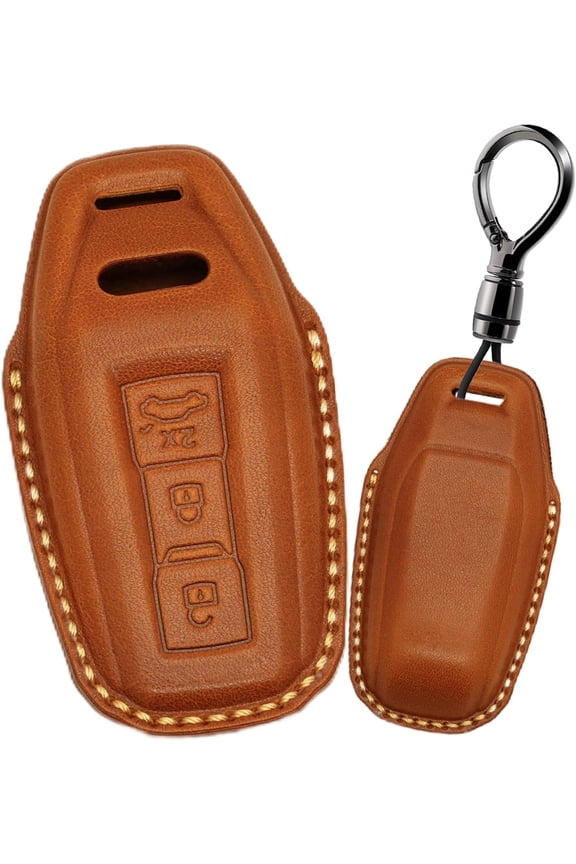 Key Fob Cover Compatible with Fit for Audi A5 A5L A6 A6L Q6L Q6 RSQ6 RS6 SQ6 S6 E-tron 2024-2025, Leather Vehicle Key Remote Protector Key Case Antiscratched Full Protection Black Keychain Case Hold