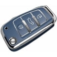 thumbnail image 1 of Key Fob Cover Compatible with Fit for Audi Q3 Q7 R8 A6L TT, Sliver-Edge, 3 Button, Flip Key Fob, Keyless, Key Case, Leather Keychain, Keychain Case Holder Protector,Light Blue-A, 1 of 6