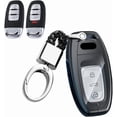 thumbnail image 1 of Key Fob Cover Compatible with Fit for Audi Q5 Q7 S3 S4 S5 S6 S7 S8 SQ5 RS5 RS7 A4 A5 A6 A7, ABS Zinc Alloy, 3 Button, Keyless Key Holder, Keychain, Keychain Case Holder Protector,Black, 1 of 6