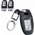 thumbnail image 1 of Key Fob Cover Compatible with Fit for Audi Q5 Q7 S3 S4 S5 S6 S7 S8 SQ5 RS5 RS7 A4 A5 A6 A7, ABS Zinc Alloy, 3 Button, Keyless Key Holder, Keychain, Keychain Case Holder Protector,Carbon Fiber, 1 of 6
