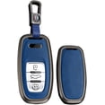 thumbnail image 1 of Key Fob Cover for Audi R8 Q5 Q7 S3 S4 S5 S6 S7 S8 SQ5 A4 A5 A6 Leather Metal Frame Full Protection with Keychain, 1 of 8