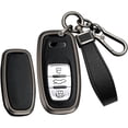 thumbnail image 1 of Key Fob Cover for Audi R8 Q5 Q7 S3 S4 S5 S6 S7 S8 SQ5 A4 A5 A6 Leather Metal Frame Full Protection with Keychain, 1 of 8