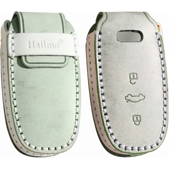 Key Fob Cover Compatible with Fit for Audi R8 Q5 Q7 S3 S4 S5 S6 S7 S8 SQ5 RS5 RS7 A4 A5 A6 A7 A8, Fashion Leather, Keyless, Smart Key Fob Case, Keychain, Keychain Case Holder Protector,Green