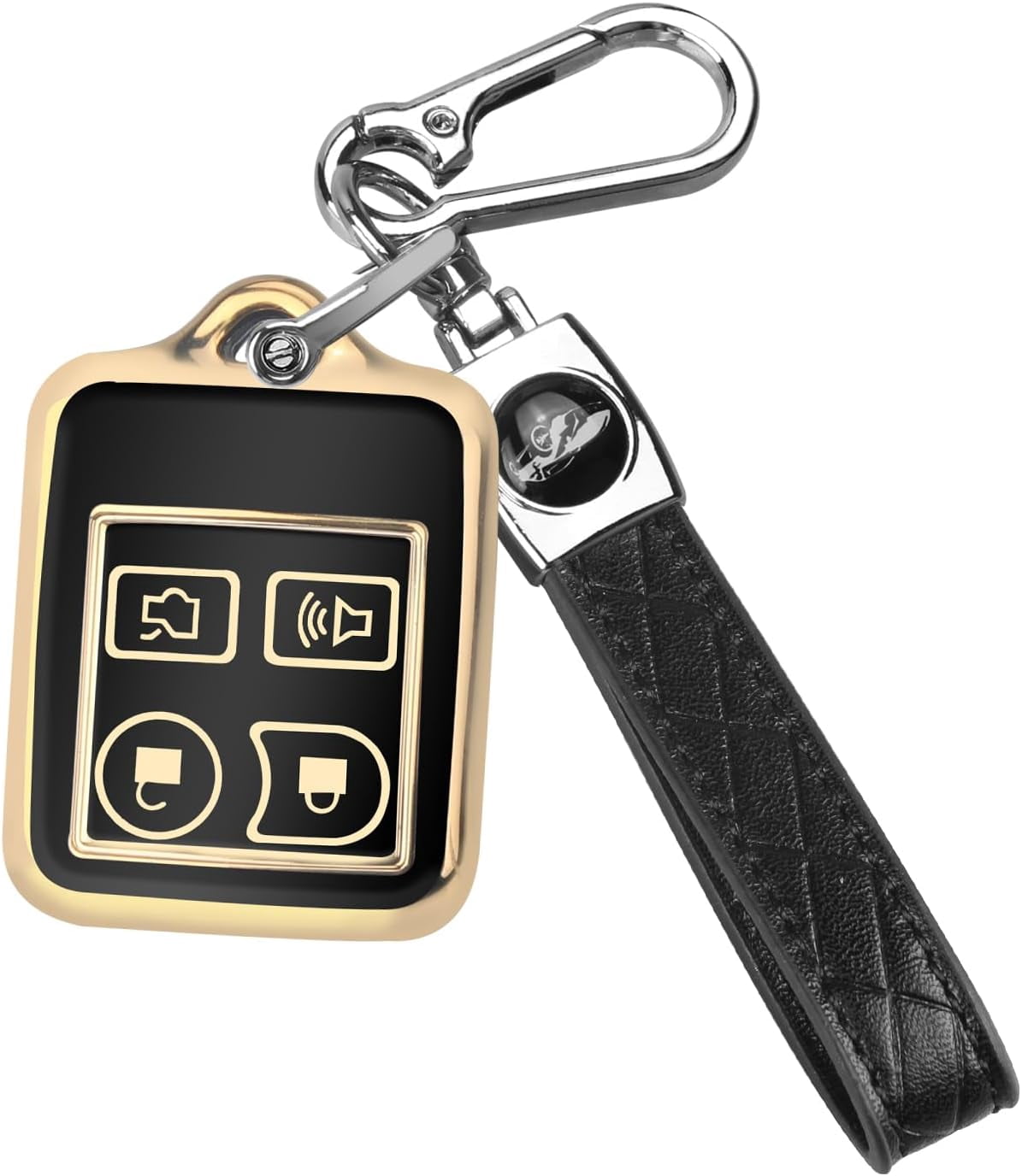 Key Fob Cover Compatible with Fit for Ford Mustang Focus Explorer Edge Taurus Lincoln Mercury Smart Car 4 Buttons Soft TPU Full Protector Keychain Case Holder Protector