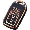 thumbnail image 1 of Key Fob Cover Compatible with Fit for Honda Civic CR-V Accord HR-V Pilot, Premium Soft TPU, Full Protection, Smart Remote Key, Keychain, Keychain Case Holder Protector,Size B-black, 1 of 8