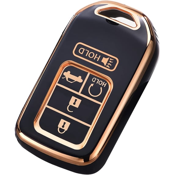 Key Fob Cover Compatible with Fit for Honda Civic CR-V Accord HR-V Pilot, Premium Soft TPU, Full Protection, Smart Remote Key, Keychain, Keychain Case Holder Protector,Size B-black