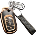 thumbnail image 1 of Key Fob Cover Compatible with Fit for Honda Civic CR-V Accord HR-V Pilot, Premium Soft TPU, Full Protection, Smart Remote Key, Keychain, Keychain Case Holder Protector,Size D-black, 1 of 6