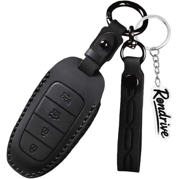 Key Fob Cover Compatible with Fit for Hyundai Tucson Santa Fe Palisade Sonata Ioniq 5 6 N Santa Cruz Nexo 2019-2025 Keychain Case Holder Protector,4-BTN-Horn-Black