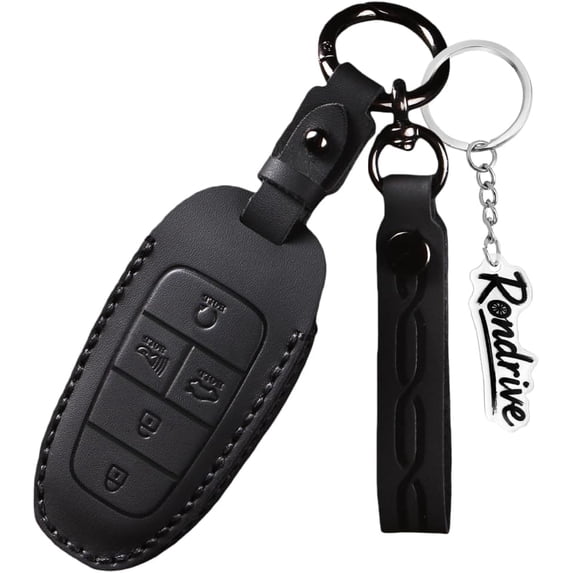 Key Fob Cover Compatible with Fit for Hyundai Tucson Santa Fe Palisade Sonata Ioniq 5 6 N Santa Cruz Nexo 2019-2025 Keychain Case Holder Protector,5-BTN-Black