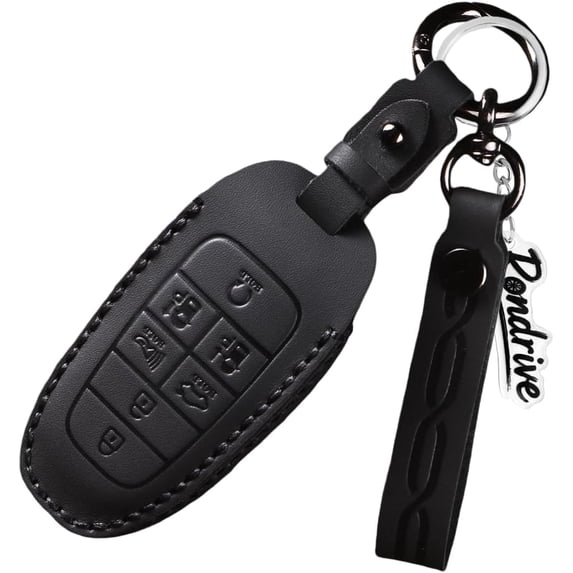 Key Fob Cover Compatible with Fit for Hyundai Tucson Santa Fe Palisade Sonata Ioniq 5 6 N Santa Cruz Nexo 2019-2025 Keychain Case Holder Protector,7-btn-black