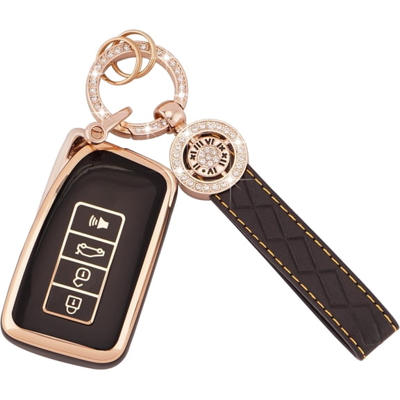 Key Fob Cover Compatible with Fit for Lexus RX ES GS LS NX GX LX RC LC 2015-2024 Soft TPU Smart Key 2 3 4 Buttons Remote Start Keychain Case Holder Protector,A,4 Buttons
