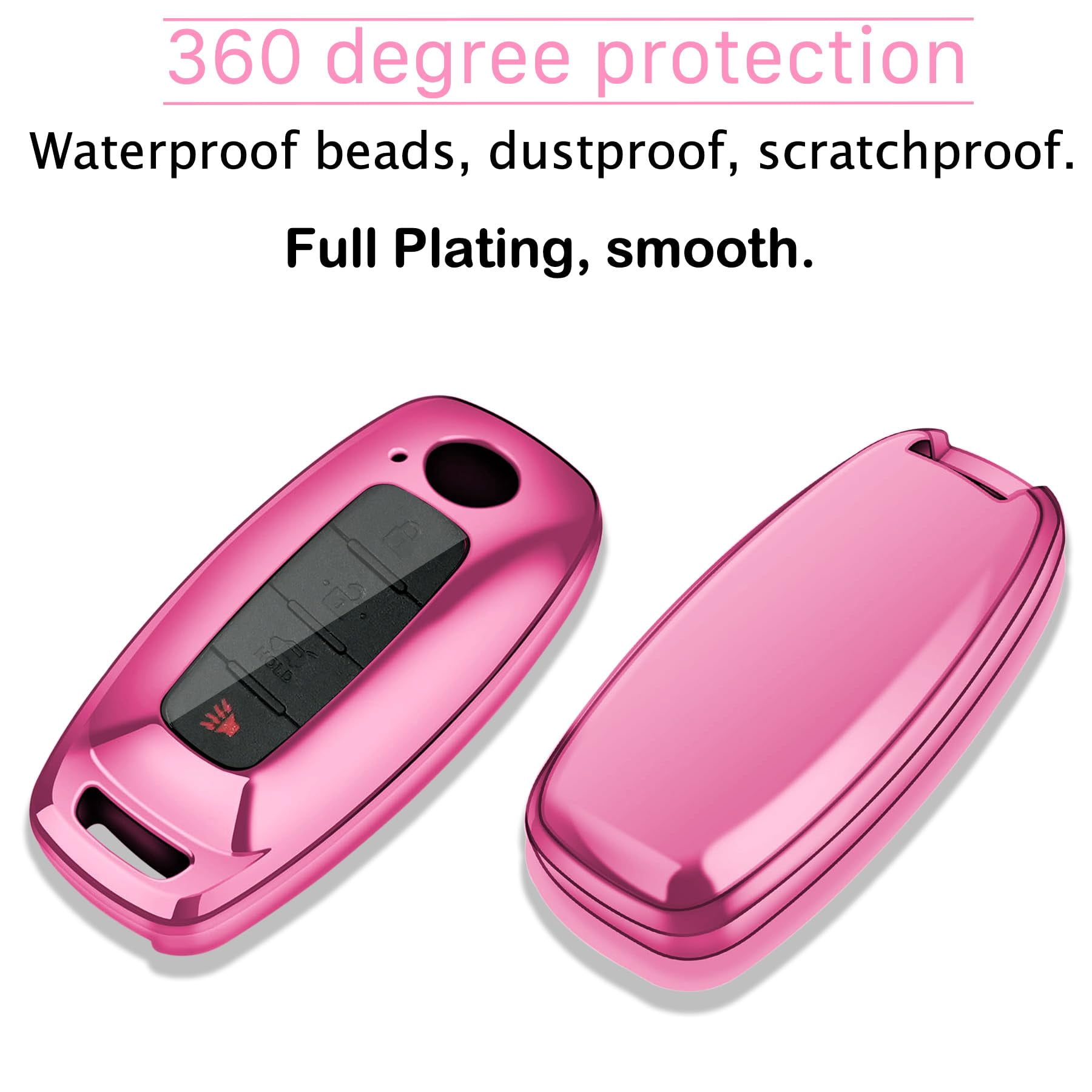 Key Fob Cover Compatible with Fit for Nissan 2023 2024 Pathfinder Rogue ect New Remote Smart Key TPU Key case with Leather Keychain Transparent Keychain Case Holder Protector