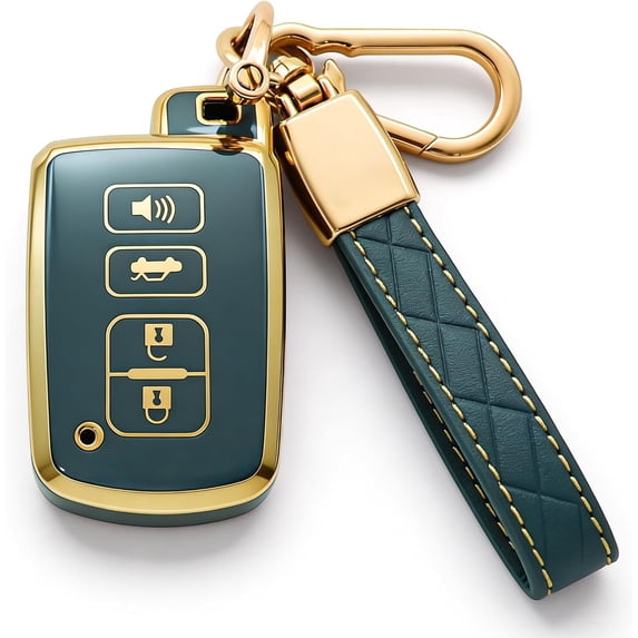 Key Fob Cover Compatible with Fit for Toyota Avalon Camry Corolla RAV4 Sequoia Highlander 4Runner 2011-2019 4 Button Soft TPU Keychain Case Holder Protector,A Gray