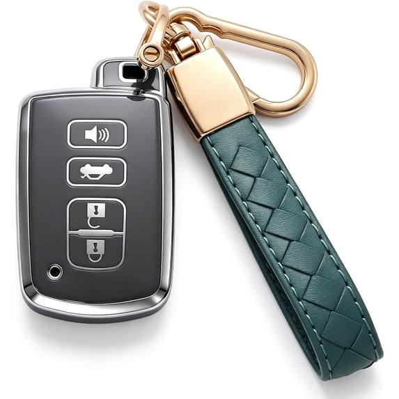 Key Fob Cover Compatible with Fit for Toyota Avalon Camry Corolla RAV4 Sequoia Highlander 4Runner 2011-2019 4 Button Soft TPU Keychain Case Holder Protector,B Gray