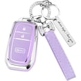 thumbnail image 1 of Key Fob Cover Compatible with Fit for Toyota Grand Highlander Camry Corolla Tundra Prius Venza Tacoma 4Runner RAV4 Land Cruiser Crown Sienna Keychain Case Holder Protector,B:purple, 1 of 6