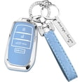 thumbnail image 1 of Key Fob Cover Compatible with Fit for Toyota Grand Highlander Camry Corolla Tundra Prius Venza Tacoma 4Runner RAV4 Land Cruiser Crown Sienna Keychain Case Holder Protector,A:blue, 1 of 6
