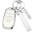 thumbnail image 1 of Key Fob Cover Compatible with Fit for Toyota Grand Highlander Camry Corolla Tundra Prius Venza Tacoma 4Runner RAV4 Land Cruiser Crown Sienna Keychain Case Holder Protector,A:white, 1 of 6
