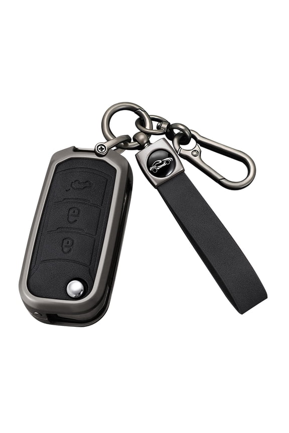 Key Fob Cover Compatible with Fit for Trumpchi GS3 GS4 GS5 GS7 GS8 M6 M8 GA3 GA4 GA5 GA6 GA8 2018-2020 Leather and Zinc Alloy Folding Smart Keychain Case Holder Protector