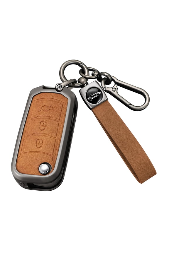 Key Fob Cover Compatible with Fit for Trumpchi GS3 GS4 GS5 GS7 GS8 M6 M8 GA3 GA4 GA5 GA6 GA8 2018-2020 Leather and Zinc Alloy Folding Smart Keychain Case Holder Protector