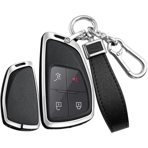 Key Fob Cover Compatible with GMC Acadia Denali Yukon Terrain Buick Envision Avenir Chevrolet Equinox Traverse Tahoe 2021-2026 4 Button Keychain Case Holder Protector