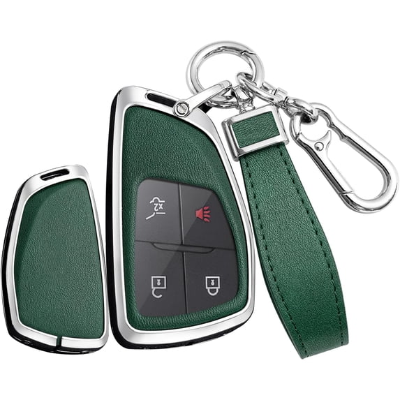 Key Fob Cover Compatible with GMC Acadia Denali Yukon Terrain Buick Envision Avenir Chevrolet Equinox Traverse Tahoe 2021-2026 4 Button Keychain Case Holder Protector