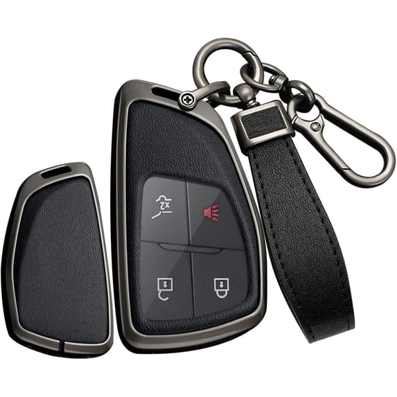 Key Fob Cover Compatible with GMC Acadia Denali Yukon Terrain Buick Envision Avenir Chevrolet Equinox Traverse Tahoe 2021-2026 4 Button Keychain Case Holder Protector