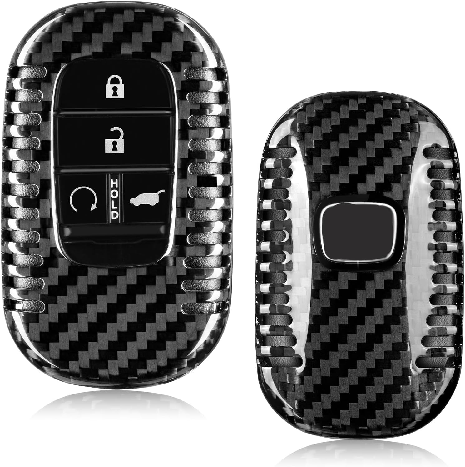 Key Fob Cover Compatible with Honda,Real Carbon Fiber Key Fob Case fits for Honda Civic Type R Key Shell fits for Accord Civic HR-V CR-V Pilot Sport SI EX EX-L Accessories 2023 2024