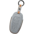 thumbnail image 1 of Key Fob Cover Compatible with Hyundai Ioniq 5 2022-2024 8-Button Handmade Leather Car Key Case with Key Fob Strap Protective Key Housing Keychain Case Holder Protector,Dark Grey,Light Grey, 1 of 8
