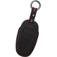 thumbnail image 1 of Key Fob Cover Compatible with Hyundai Ioniq 5 2022-2024 8-Button Handmade Leather Car Key Case with Key Fob Strap Protective Key Housing Keychain Case Holder Protector,Dark Grey,Black, 1 of 8
