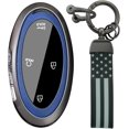thumbnail image 1 of Key Fob Cover Compatible with Hyundai Tucson Kona Ioniq 5 Ioniq 6 Ioniq 9 Grandeur Santa Fe Elantra N Sonata TPU 3 4 5 Button Keychain Case Holder Protector,A Blue, 1 of 9