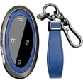 thumbnail image 1 of Key Fob Cover Compatible with Hyundai Tucson Kona Ioniq 5 Ioniq 6 Ioniq 9 Grandeur Santa Fe Elantra N Sonata TPU 3 4 5 Button Keychain Case Holder Protector,B Blue, 1 of 9