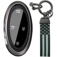 thumbnail image 1 of Key Fob Cover Compatible with Hyundai Tucson Kona Ioniq 5 Ioniq 6 Ioniq 9 Grandeur Santa Fe Elantra N Sonata TPU 3 4 5 Button Keychain Case Holder Protector,A Black, 1 of 9