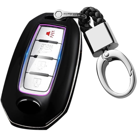Key Fob Cover Compatible with Infiniti Q50 Q60 QX50 QX55 QX60 EX25 EX35 FX35 FX45 FX50 EX37 2018-2025 ABS 3 Button Keychain Case Holder Protector,Black