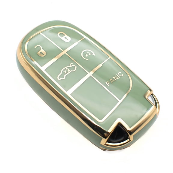 Key Fob Cover Compatible with Jeep Grand Cherokee Renegade Chrysler 200 300 Dodge RAM Durango Challenger Journey Dart Fiat TPU Remote Keyless Key Fob Case Protection Shell Accessories