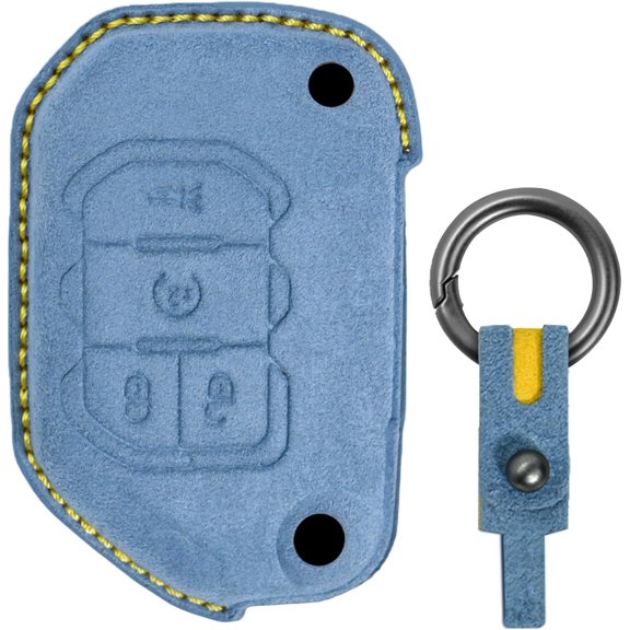Compatible Key Fob Cover for Jeep Grand Cherokee Dodge Charger Challenger Durango Journey Dart Chrysler 300 Key Case Holder Protector Keychain