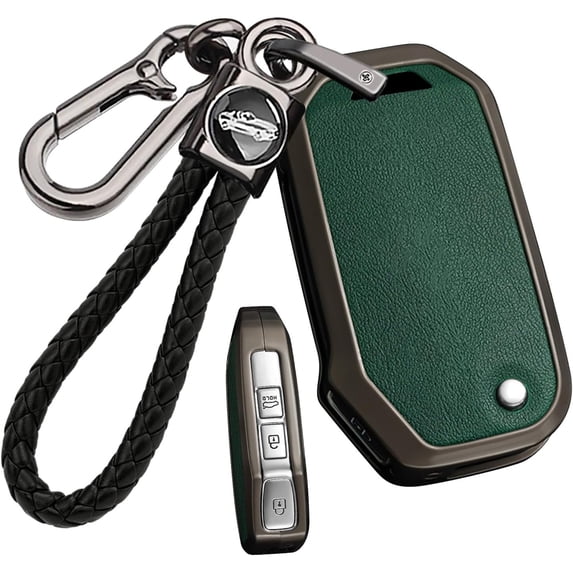 Key Fob Cover Compatible with Kia Seltos Forte Sportage K5 Soul Sorento Cerato Telluride NIRO 2019-2025 4 Button Leather Metal TPU Zinc Alloy Flip Key Keychain Case Holder Protector