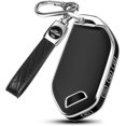 thumbnail image 1 of Key Fob Cover Compatible with Kia Telluride Sorento K4 K5 GT-LINE 2023-2026 5 Button Leather TPU Full Protection Keychain Case Holder Protector,Silver/Black, 1 of 6