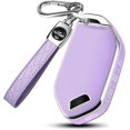 thumbnail image 1 of Key Fob Cover Compatible with Kia Telluride Sorento K4 K5 GT-LINE 2023-2026 5 Button Leather TPU Full Protection Keychain Case Holder Protector,Silver/Purple, 1 of 6