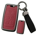 thumbnail image 1 of Key Fob Cover Compatible with Land Rover 2018-up Smart Remote Key Car Key Case Leather Key Skin Metal Key Shell Fit for Range Sport Sport Vogue Evoque Fit for Jaguar E-PACE I-PACE, 1 of 7