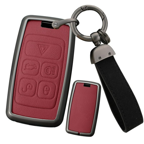 Key Fob Cover Compatible with Land Rover 2018-up Smart Remote Key Car Key Case Leather Key Skin Metal Key Shell Fit for Range Sport Sport Vogue Evoque Fit for Jaguar E-PACE I-PACE