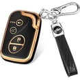 thumbnail image 1 of Key Fob Cover Compatible with Lexus RX350 RX450 GX460 LX570 CT200h ES350 GS300 GS430 GS450h GS460 IS250 IS350 LS460 2009-2015 Keychain Case Holder Protector,Gold/Black, 1 of 6