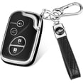 thumbnail image 1 of Key Fob Cover Compatible with Lexus RX350 RX450 GX460 LX570 CT200h ES350 GS300 GS430 GS450h GS460 IS250 IS350 LS460 2009-2015 Keychain Case Holder Protector,Silver/Black, 1 of 6