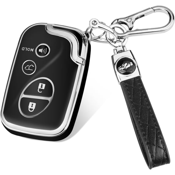 Key Fob Cover Compatible with Lexus RX350 RX450 GX460 LX570 CT200h ES350 GS300 GS430 GS450h GS460 IS250 IS350 LS460 2009-2015 Keychain Case Holder Protector,Silver/Black