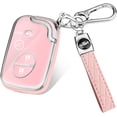 thumbnail image 1 of Key Fob Cover Compatible with Lexus RX350 RX450 GX460 LX570 CT200h ES350 GS300 GS430 GS450h GS460 IS250 IS350 LS460 2009-2015 Keychain Case Holder Protector,Silver/Pink, 1 of 6