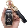 thumbnail image 1 of Key Fob Cover Compatible with Mercedes-Benz A B C E S G M R SL Class GLA GLC GLE GLS GLK CLA CLS AMG 5 Button TPU Keychain Case Holder Protector,Model-a(black), 1 of 4