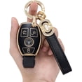 thumbnail image 1 of Key Fob Cover Compatible with Mercedes-Benz A B C E S G M R SL Class GLA GLC GLE GLS GLK CLA CLS AMG 5 Button TPU Keychain Case Holder Protector,Model-b(black), 1 of 3